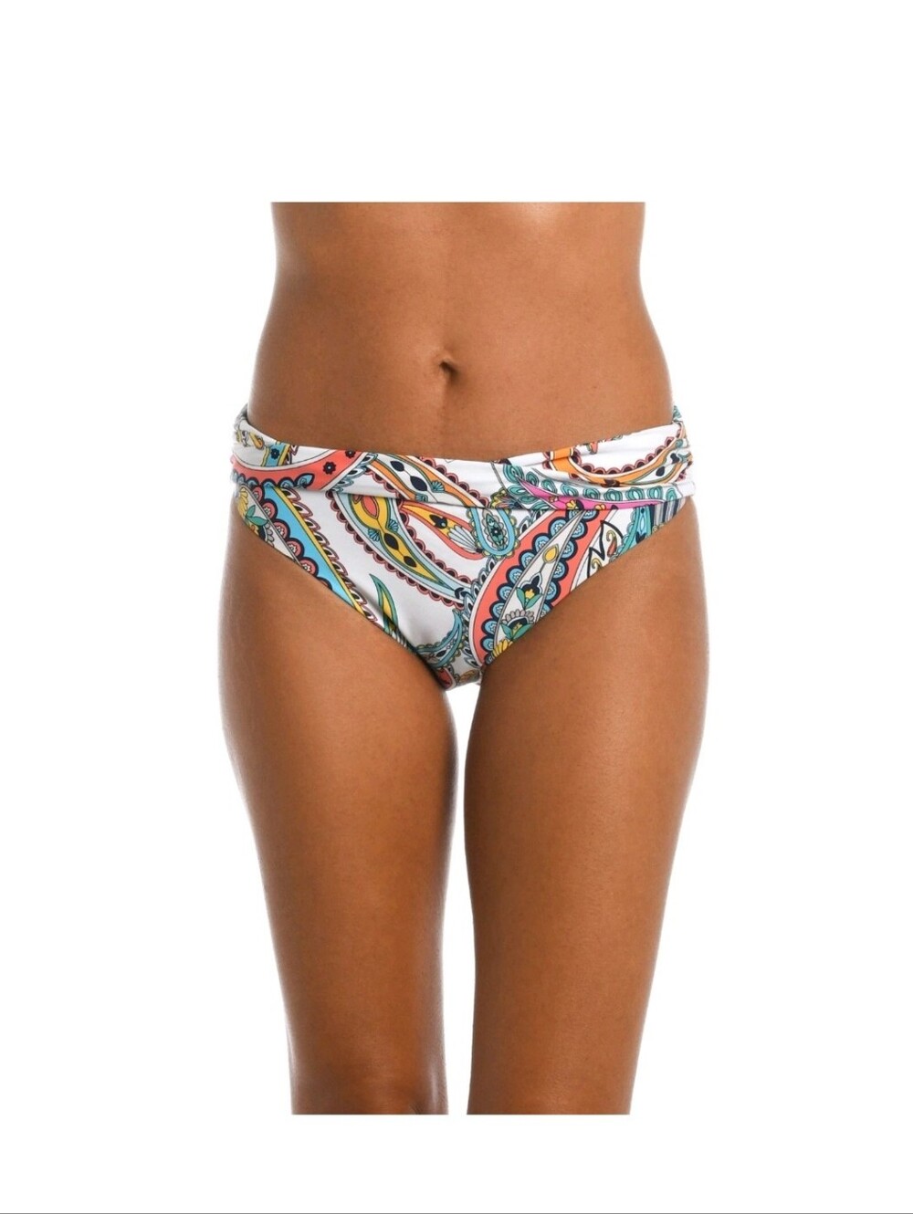 NEW. La Blanca "Pave The Way" Shirred Band Hipster Bikini Bottom
